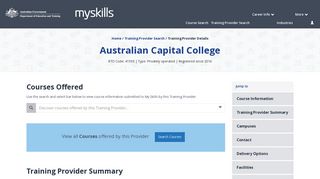 Australian Capital College - 41593 - MySkills