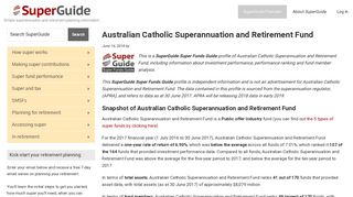 Australian Catholic Superannuation and Retirement Fund - Super ...