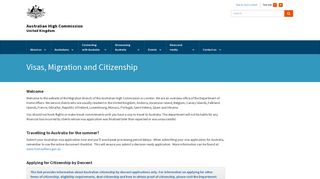 Visas, Migration and Citizenship - Australian High Commission