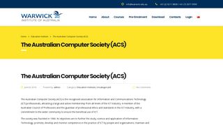 The Australian Computer Society (ACS) – Warwick Institute of Australia