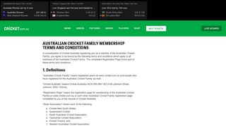 Australian Cricket Family Membership Terms and Conditions | cricket ...