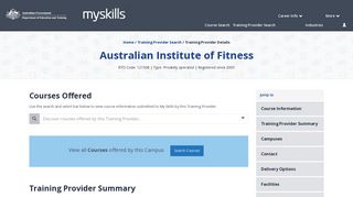 Australian Institute of Fitness - My Skills