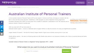 Australian Institute of Personal Trainers - Training.com.au