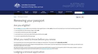 Renewing your passport | Australian Passport Office