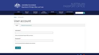User account | Australian Passport Office