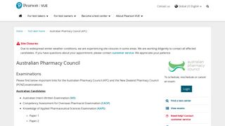 Australian Pharmacy Council (APC) :: Pearson VUE