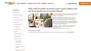 Why wait in order to review your extras claims and ... - Australian Unity