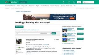 booking a holiday with austravel - Australia Forum - TripAdvisor