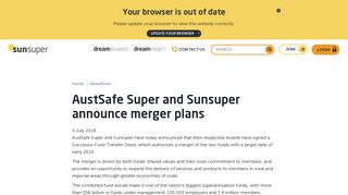 AustSafe Super and Sunsuper announce merger plans