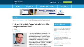 Link and AustSafe Super introduce mobile app push notifications ...