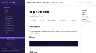 dcos auth login - Mesosphere DC/OS Documentation