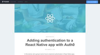 Adding authentication to a React Native app with Auth0 - Pusher Blog