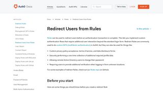 Redirect Users from Rules - Auth0