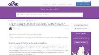 Log in using AuthAnvil two-factor authentication – Auvik Support