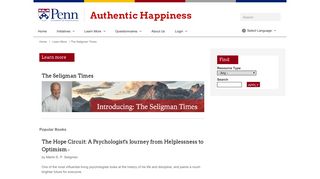 Learn more - Authentic Happiness - University of Pennsylvania
