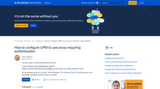 How to configure UPM to use proxy requiring authentication
