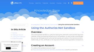 Using the Authorize.Net Sandbox - LifterLMS