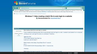Help creating a batch file to auto login to a website - Windows 7 ...