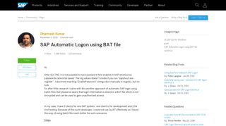 SAP Automatic Logon using BAT file | SAP Blogs