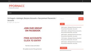 3rd August » Autologin, Brazzers Accounts » free premium Passwords ...