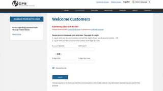 CPS Customers Log In