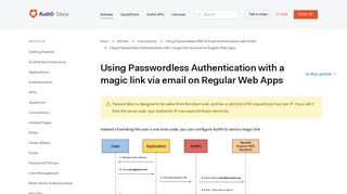 Using Passwordless Authentication with a magic link via email on ...