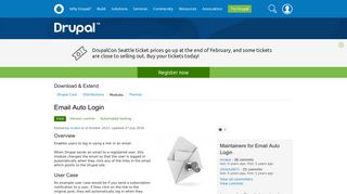 Email Auto Login | Drupal.org