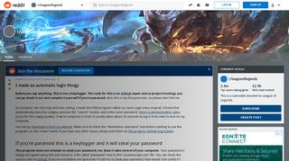 I made an automatic login thingy : leagueoflegends - Reddit