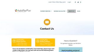 AutoPayPlus Contact Information