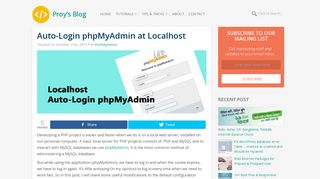 Auto-Login phpMyAdmin at Localhost – PRoy's Blog