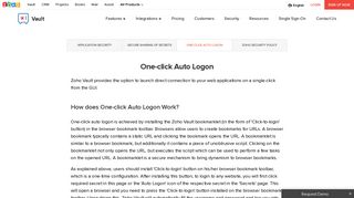 Auto logon to websites - Zoho Vault