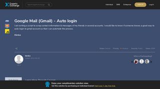 [SOLUTION] Google Mail (Gmail) - Auto login - Experts Exchange