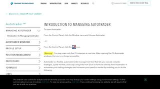 Introduction to Managing Autotrader – Trading Technologies