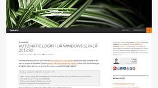 Automatic login for Windows Server 2012 R2 | Geekality