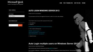 Auto login Windows Server 2012 – Microsoft Geek
