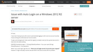 Issue with Auto Login on a Windows 2012 R2 server - Windows Server ...