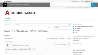 How to activate AutoCad 360 Pro? - Autodesk Community- AutoCAD ...