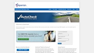 Welcome to the AutoCheck Member's Site