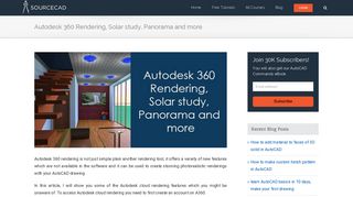 Autodesk 360 rendering, Solar study, panorama and more - SourceCAD