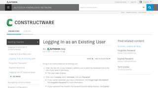 Logging In as an Existing User | Constructware | Autodesk Knowledge ...