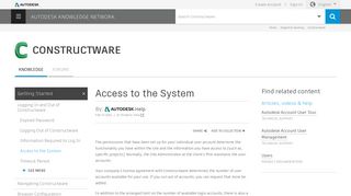 Access to the System | Constructware | Autodesk Knowledge Network