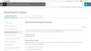Download Subscription Products | Download & Install | Autodesk ...