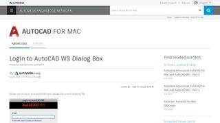 Login to AutoCAD WS Dialog Box | AutoCAD for Mac | Autodesk ...