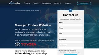 TDDS Toyota Certified Website Program - Autofusion®
