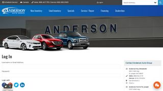 Log In | Anderson Auto Group