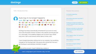 Auto log-in no longer happens - Duolingo Forum