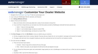 Customize Your Dealer Website - AutoManager ®
