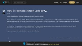 How to automate ssh login using putty? - Experts Exchange