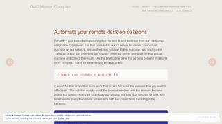 Automate your remote desktop sessions – OutOfMemoryException