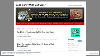 Automated Income System | Make Money With Mail Order!